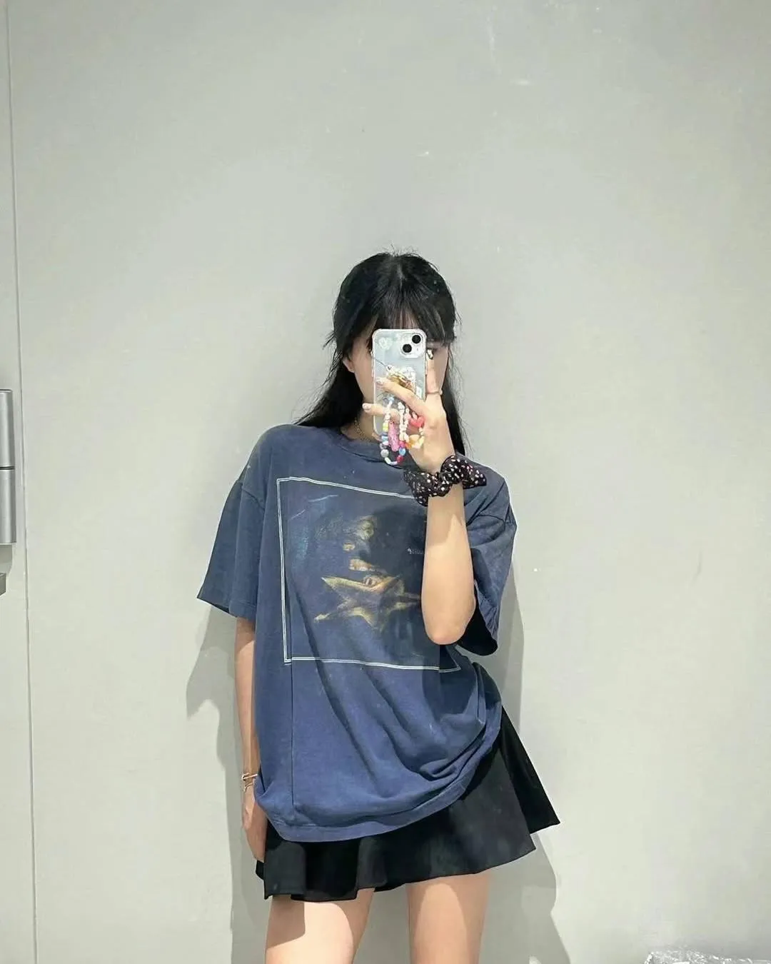 CACTUS PLANT FLEA MARKET x SAINT Mxxxxxx STAR SS TEE/NAVY New CPFM star smiley holed distressed short sleeves Washed blue S-XL Genuine consistent tube weaving without side seams High weight OE yarn fabric Assute dyeing Multiple horse fades Heavy wash water Worn holes Customized joint main mark/wash mark/little angel anti-counterfeiting label